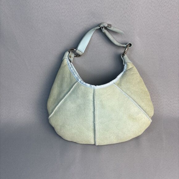 Blue Green Purse UGG Australia Handbag Suede Shearling Shoulder Bag Boho Malibu - Picture 9 of 15